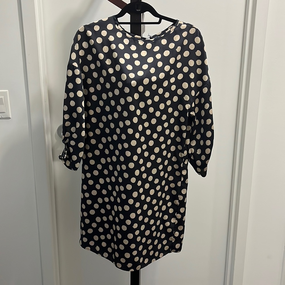 Fun blue and white polka dot dress